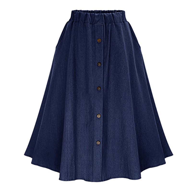 Chân Váy Denim Phối Nút Thời Trang Mùa Hè Thanh Lịch | BigBuy360 - bigbuy360.vn