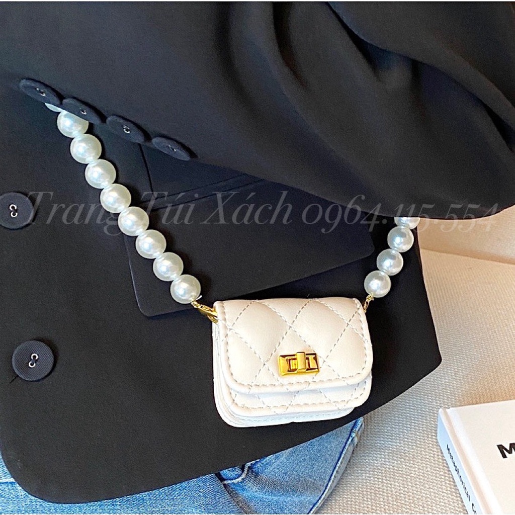 Túi Đeo Chéo Nữ Túi Mini Khóa Xoay Dây Ngọc Cực Hot TTX100