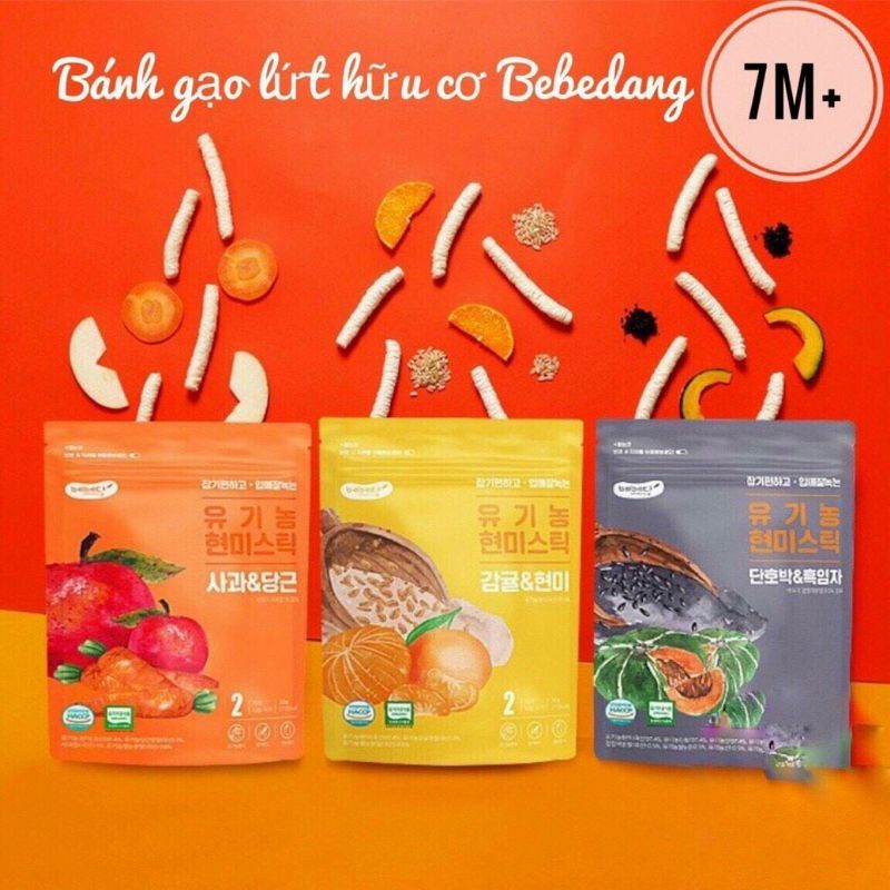 Bánh gạo que hữu cơ Bebecook cho bé từ 6m