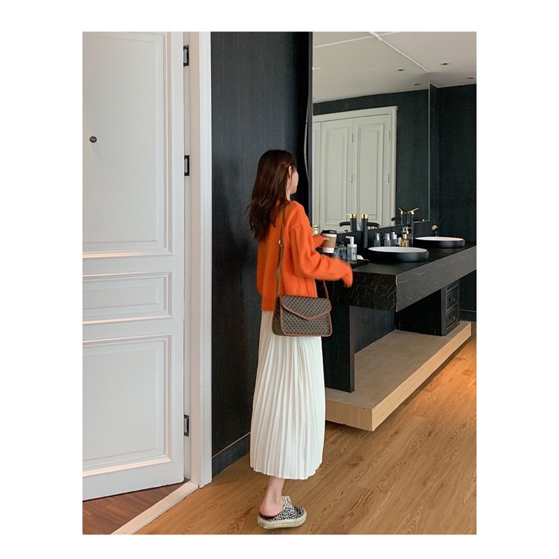 Chân váy midi xếp ly dáng xòe | BigBuy360 - bigbuy360.vn