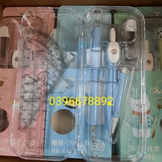 Hộp compa eke đo độ 2 tầng 7 món