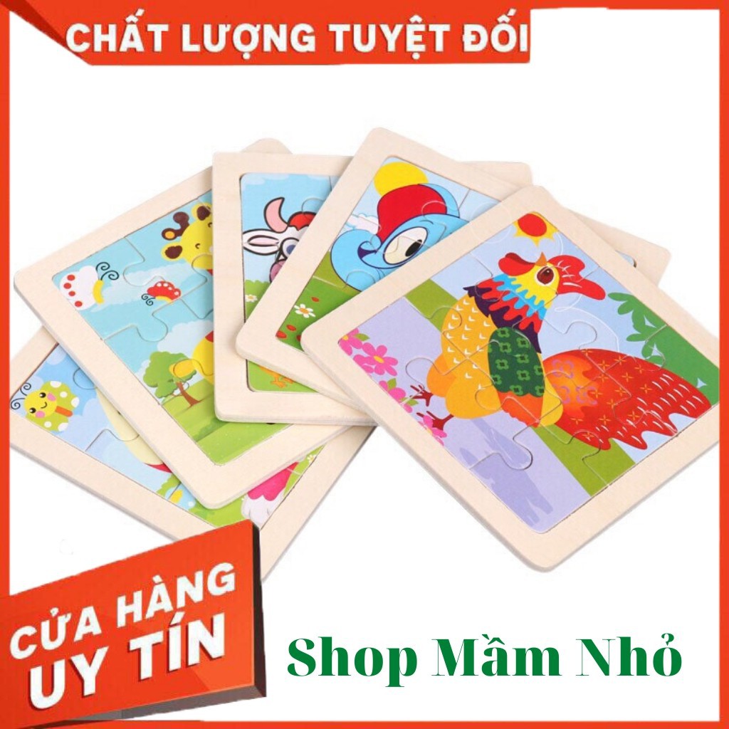 Tranh ghép gỗ 9 miếng viền vàng