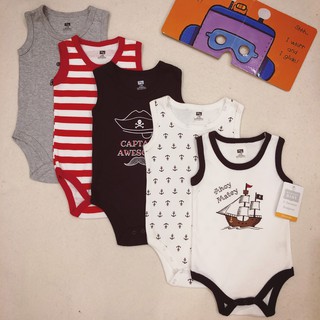 Set 5 body sát nách bé trai (5-7kg và 9-12 kg)