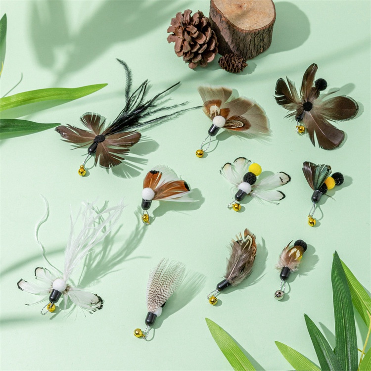 Đồ Chơi Que Lông Vũ HìNh Côn TrùNg Cho MèO