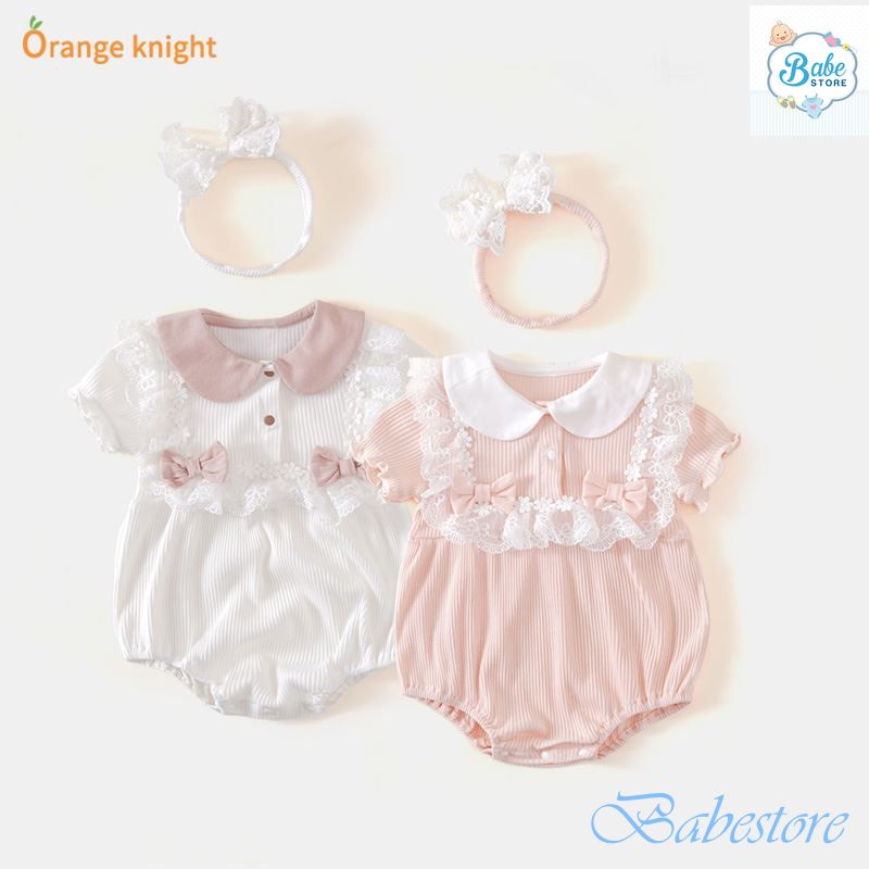 Bộ body kèm nơ cho bé sơ sinh đầy tháng, thôi nôi 0-12M