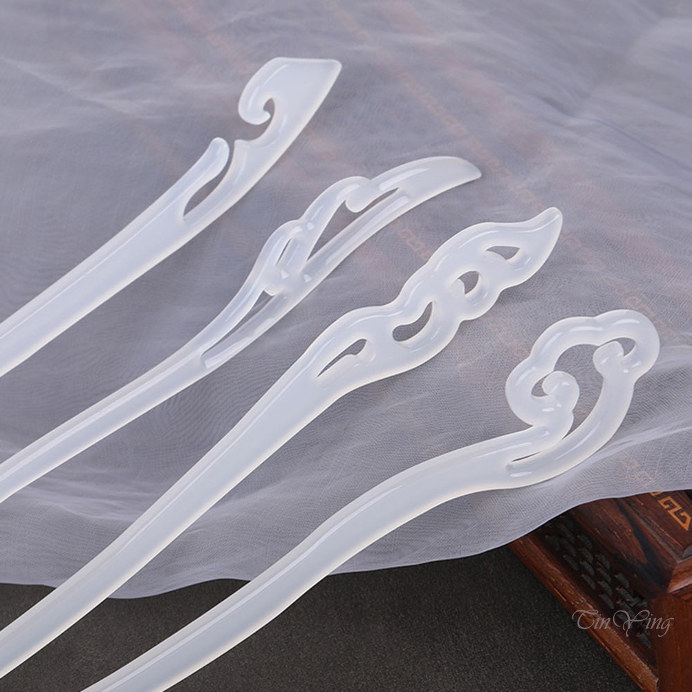 GETNOIVAS 1 Trâm Cài Tóc Màu Trắng Bằng Resin Phong Cách Trung Hoa Cổ Điển Thời Trang Hàng Ngày Dành Cho Nữ