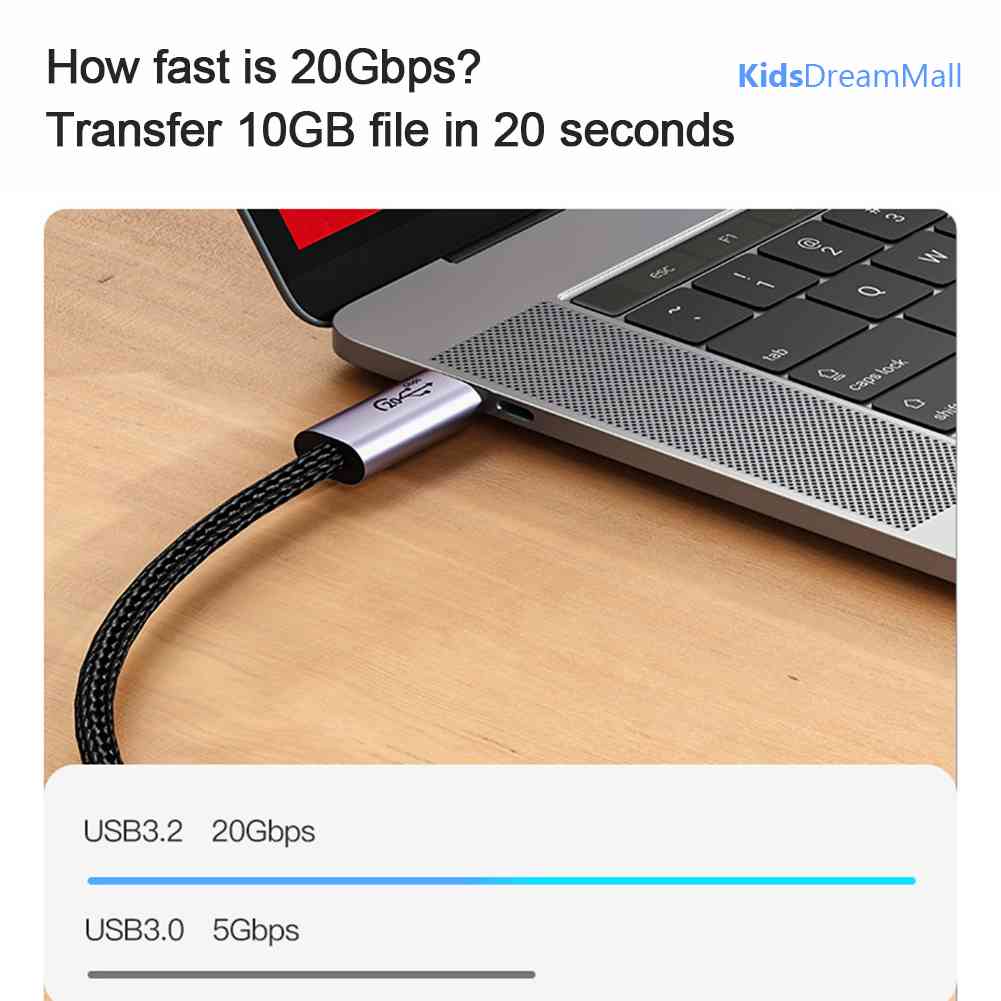Dây Cáp Usb 3.2 Tốc Độ Cao 20Gbps 8K 60Hz PD 100W Type-C