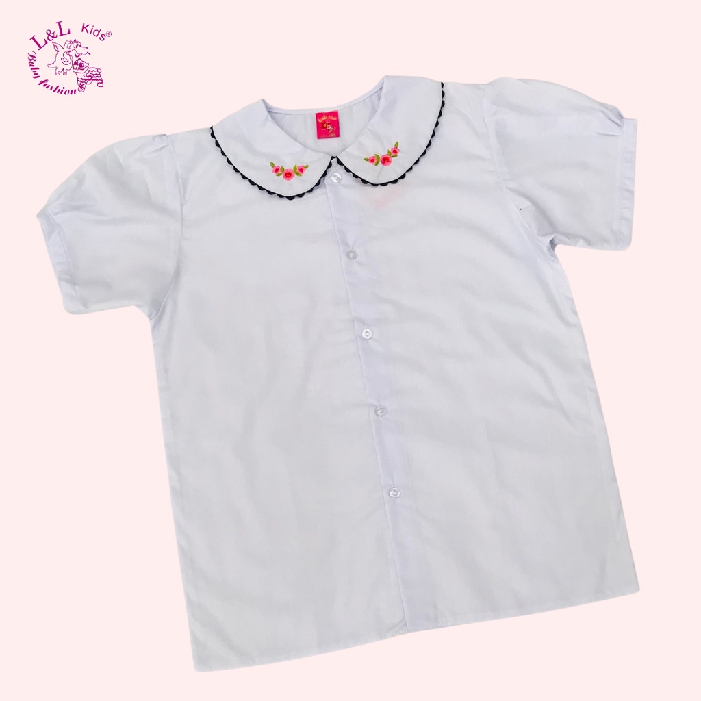 Áo đồng phục học sinh cấp 1 L&L Kidscho bé gái chất kate kiểu dáng xinh xắn