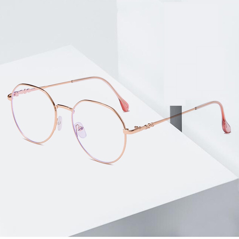 Kính giả cận nam nữ mắt tròn cao cấp gọng kính đa dạng màu sắc phong cách thời trang Hàn Quốc HANASO 077