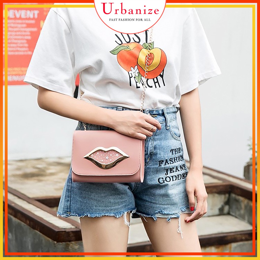 [Giá Huỷ Diệt] Túi nữ đeo chéo mini Hàn Quốc môi lấp lánh 2021 Urbanize - TXMN16