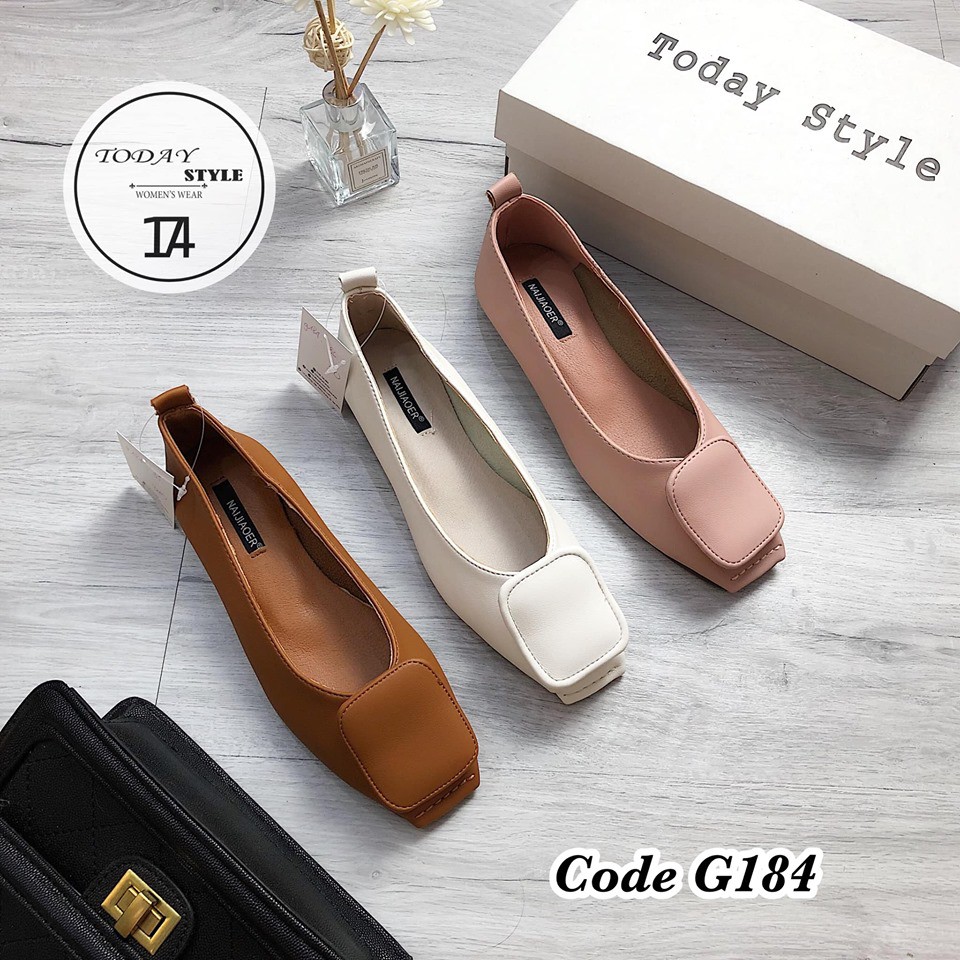 Giày búp bê nữ tag vuông Today Style da mềm G184