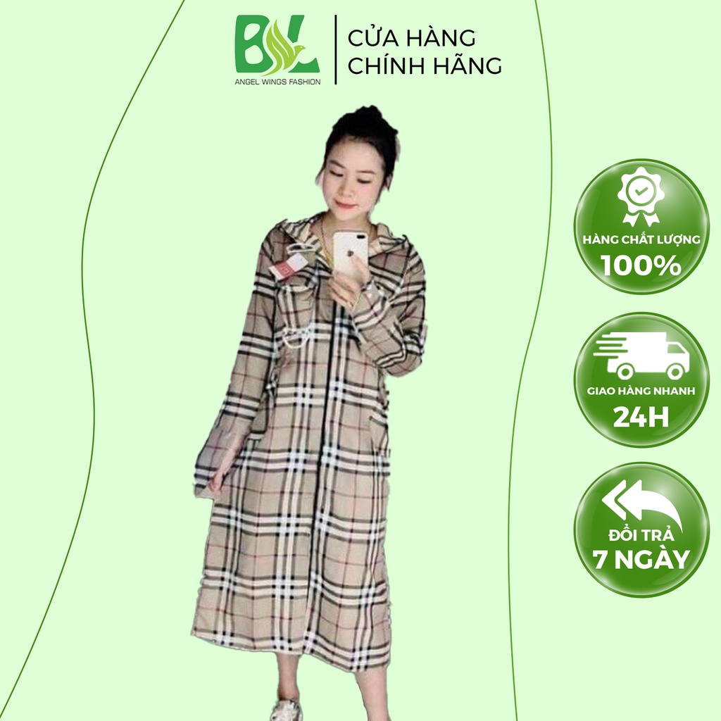 Áo Nắng Thân Dài Kẻ BL Fashion