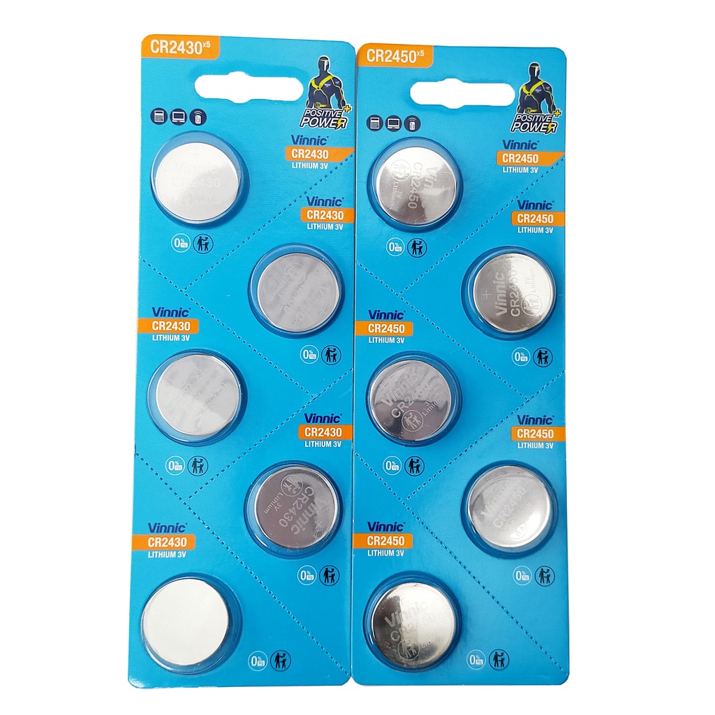 Pin Khuy Cúc Áo pin nút VINNIC CR2430 3V Lithium dùng cho đồng hồ, thiết bị điện tử