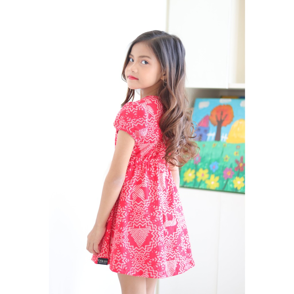 [KIKA] Váy đầm thun bé gái đỏ hoa tuyết- Size 11-45kg - K082