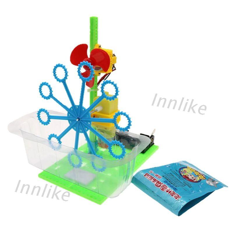 INN Automatic Bubble Maker Blower Machine Toy Children Assemble Puzzle Bathing Toys Outdoor Activity Kids Early Educational Gift