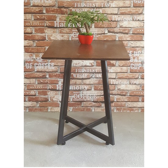 Bàn cafe vuông chân sắt