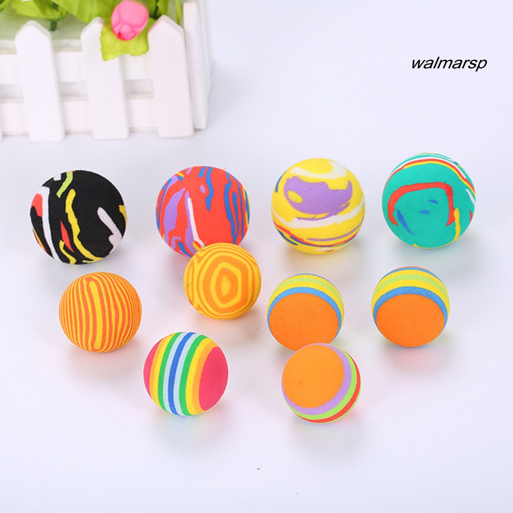 [Wal] 10Pcs Pet Cats Kitten Colorful Ball Bite Chew Scratch Funny Playing Toys Teaser