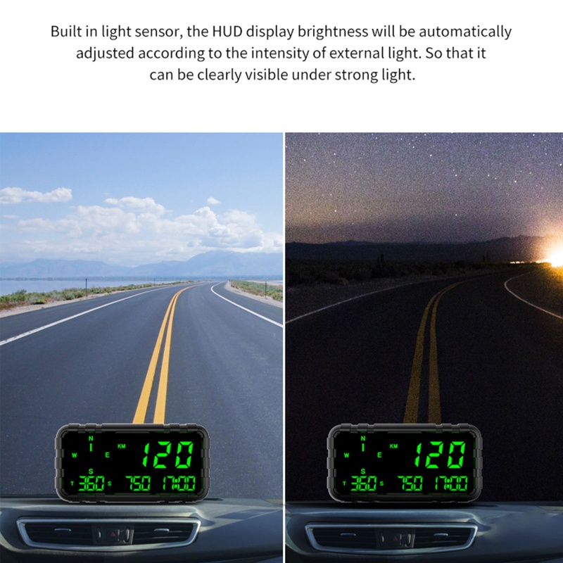 Đồng Hồ Đo Tốc Độ HUD Có La Bàn Hiển Thị GPS Màn Hình Kỹ Thuật Số