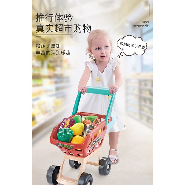 Đồ chơi quầy siêu thị cao cấp kèm xe đẩy cỡ lớn, mẫu mới năm 2022- Đồ chơi đầy nhà