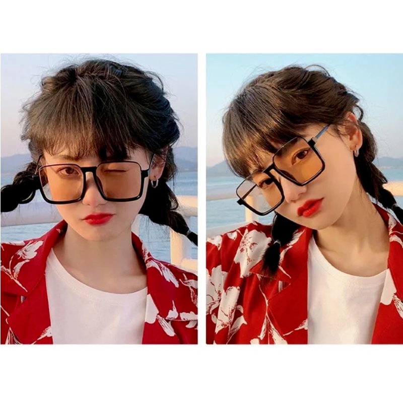 (KIQI-FASHION) COD Kính Mát Gọng Kim Loại Chống Tia Uv400 Thời Trang Cho Nữ