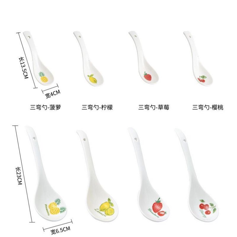 🍓Muôi canh, thìa cơm sứ hoa quả
