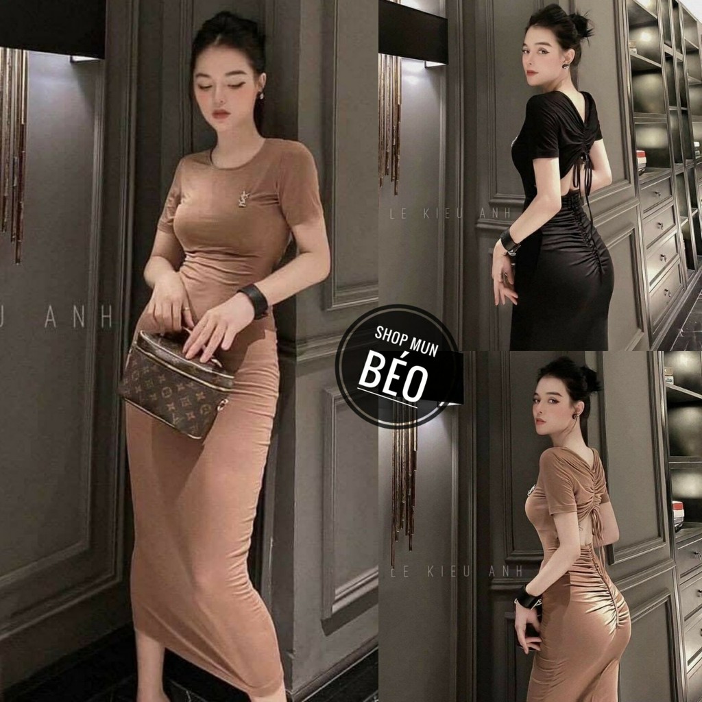 [MẪU MỚI] Đầm Body Phom Dài Dây Rút Lưng Thun Borip Thích Hợp Mặc Đi Tiệc Đi Làm Đi Chơi Phù Hợp Với Mọi Phong Cách