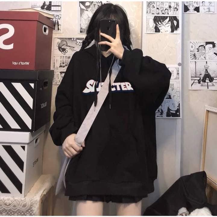 Áo nỉ hoodie nữ mũ 2 lớp form rộng có dây kéo cute hàn quốc CaMa Store M377