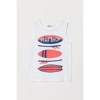 Aó 3 lỗ trắng surf shop hm h&m _hàng chính hãng anh