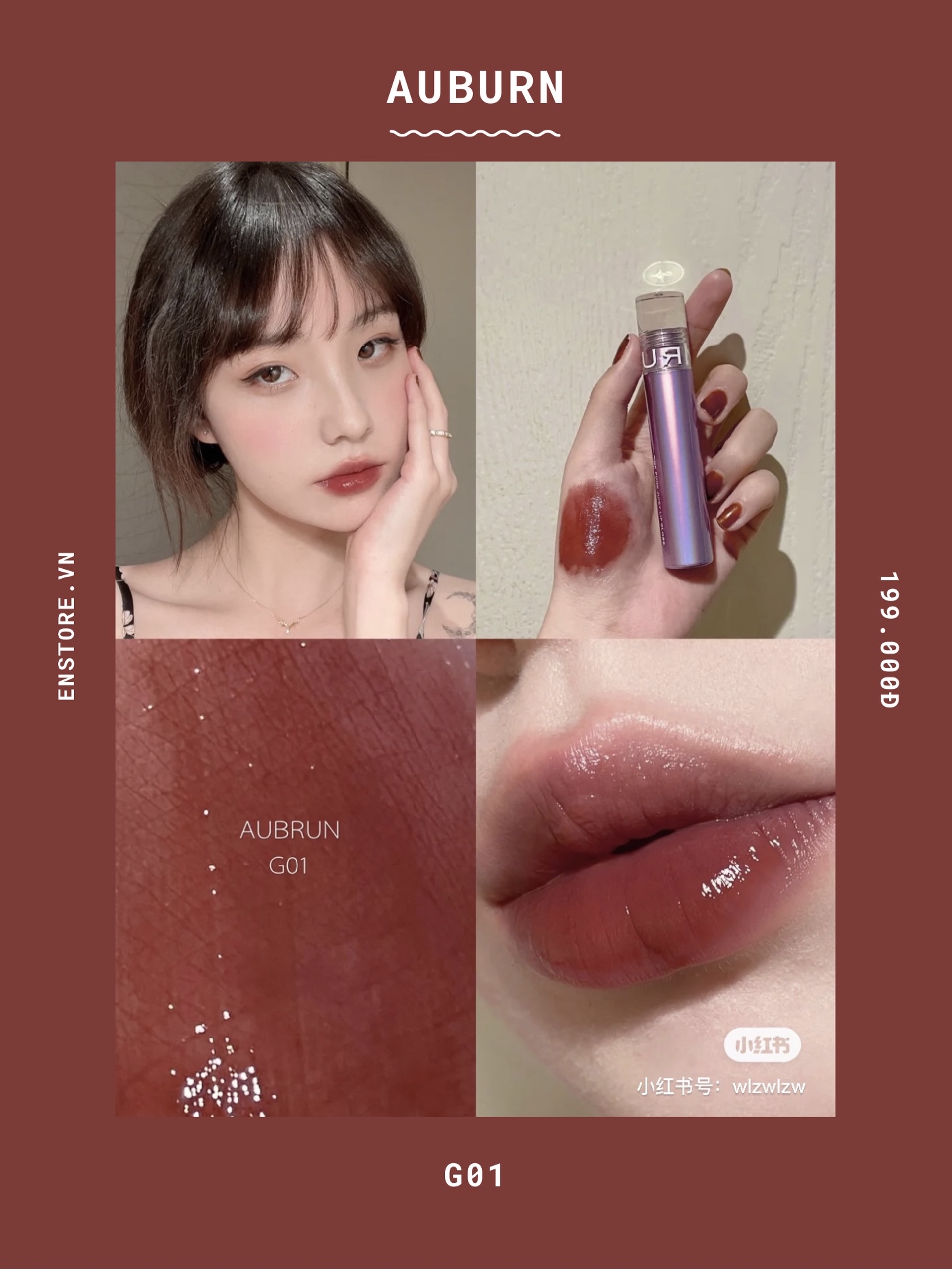 [AUBURN] Son kem bóng Auburn Pink Punk Juicy Lip Gloss