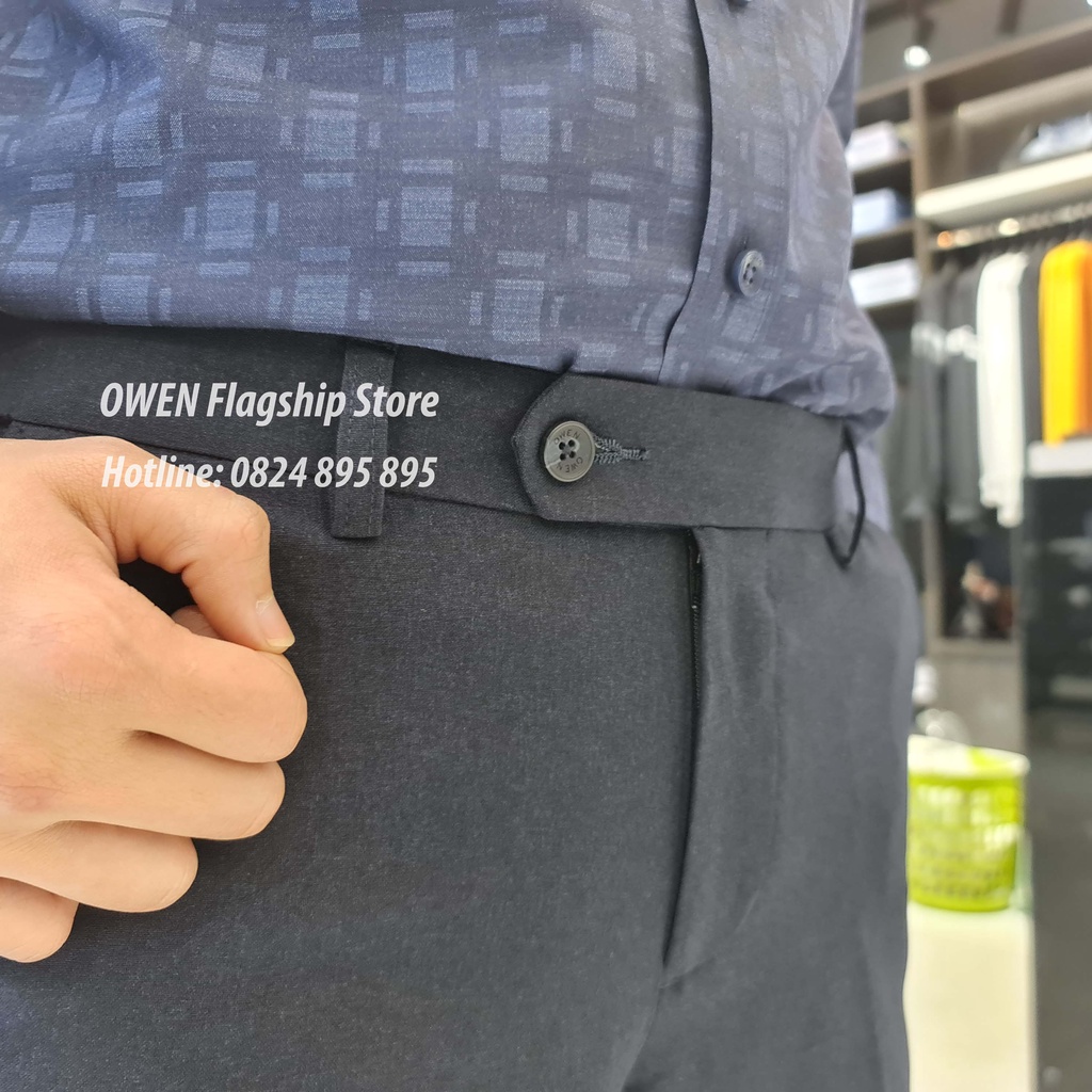 OWEN -  Quần âu nam công sở dáng REGULAR trợ cạp Tăng đơ co dãn sợi NANO mã QRT23469 - OWEN Flagship Store