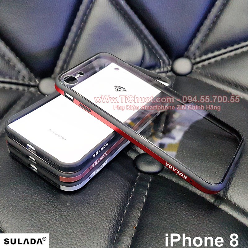 Ốp lưng iP.hone 7/ iP 8 SULADA Lưng Trong Viền Kim Loại Dẻo