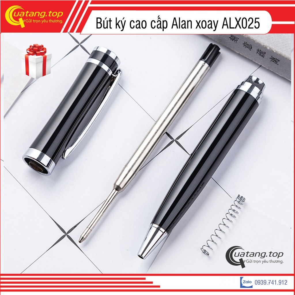 [Quà tặng] Bút ký cao cấp ALan xoay ALX025 ngòi 07mm mực bi màu xanh + có dịch vụ khắc tên theo yêu cầu