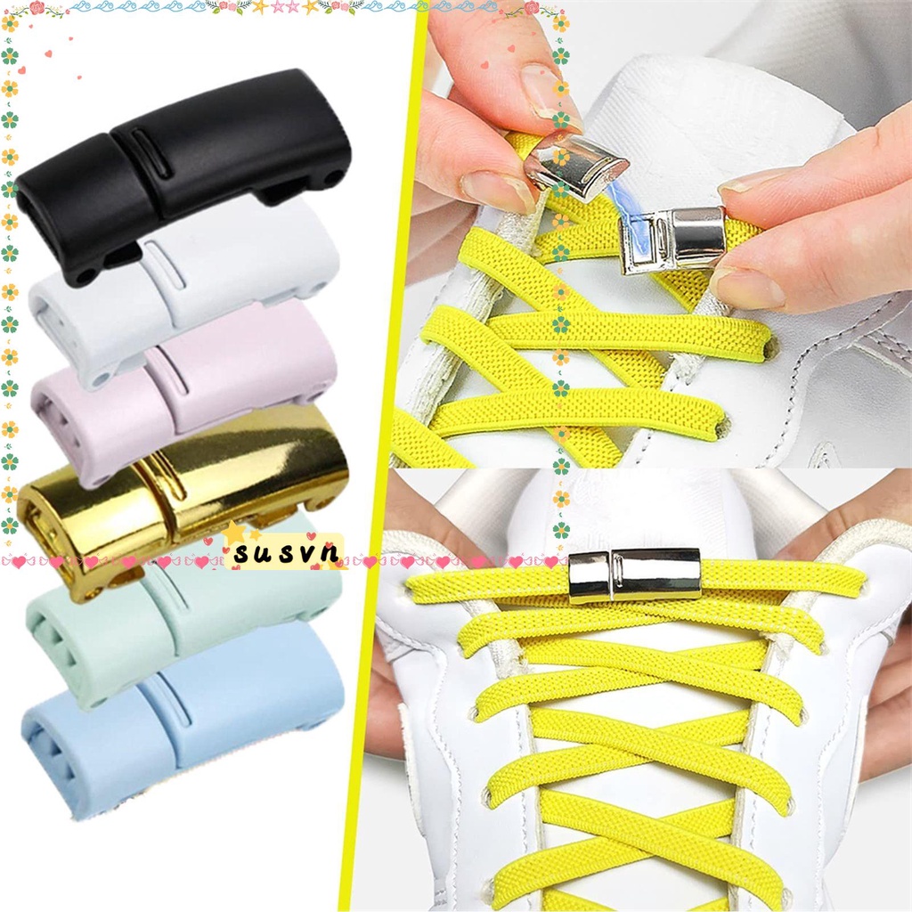 Cặp khóa từ tính dùng để móc dây giày giúp mang giày nhanh chóng dễ dàng không cần cột dây tiện lợi nhiều màu