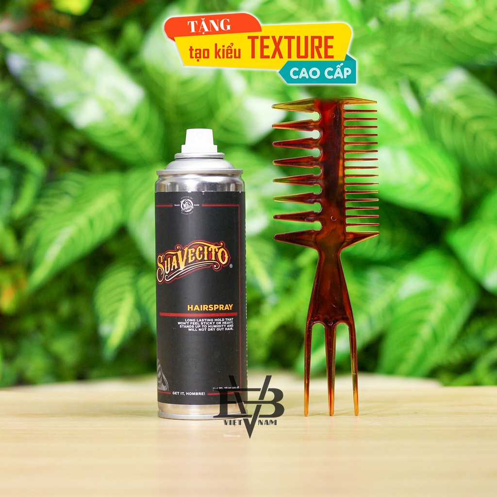 GÔM XỊT TÓC Suavecito 283ml chính hãng 100% MỸ - SUAVECITO HAIR SPRAY USA + Tặng lược tạo Texture cao cấp