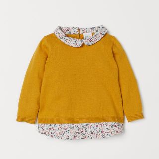 Áo len vàng phối cổ sen hoa nhí cho bé gái H&M authentic 💯