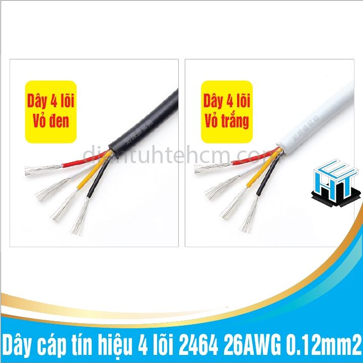 1 Mét Dây cáp tín hiệu 4 lõi 2464 26AWG 0.12mm2 vỏ PVC 80 độ C