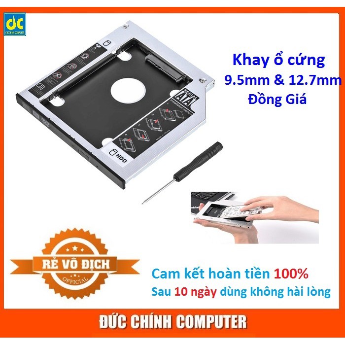 Caddy Bay HDD SSD SATA 3 9.5mm/12.7mm - Khay ổ cứng thay thế ổ DVD