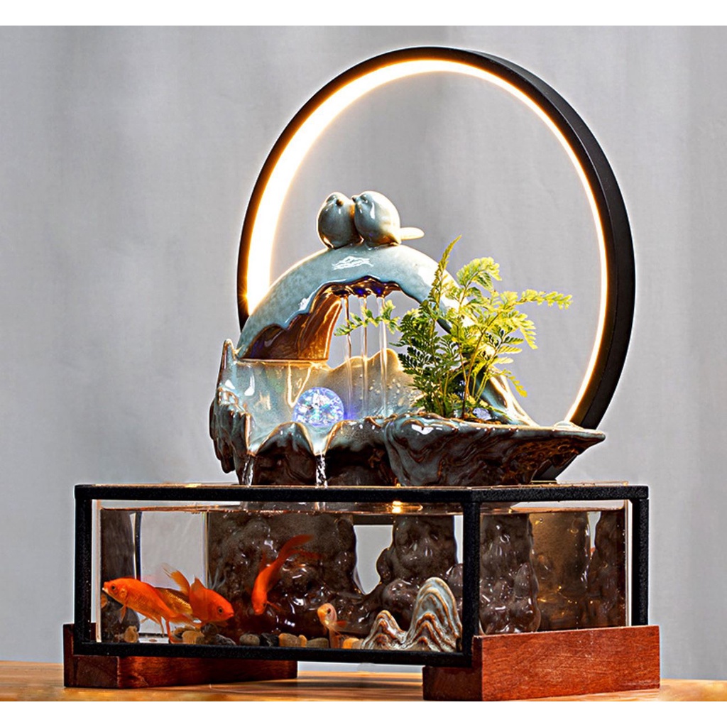 bể cá thủy sinh để bàn làm việc. bể cá phong thủy cho gia đình. bể cá cảnh.
