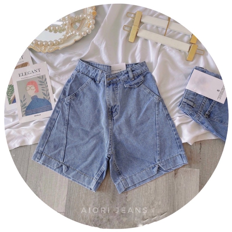 Quần Jeans Nữ Aiori Quần Ngố Lửng Ống Rộng Lưng Cao Đủ 3 Màu Vải Cực Xịn, Chất Jeans Cotton Thoáng Mát, Mềm Mịn_4290