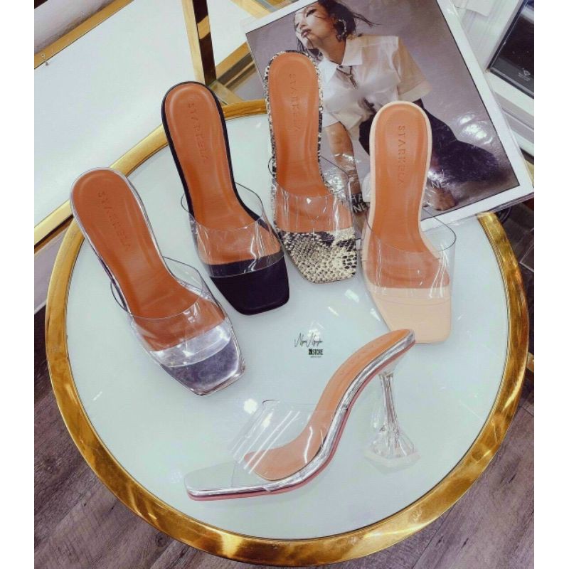 Dép guốc quai trong nữ cao 7p gót ly