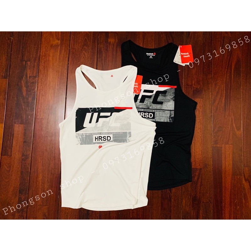 Áo ba lỗ áo sát nách Reebok CrossFit 2 màu trắng đen UFC