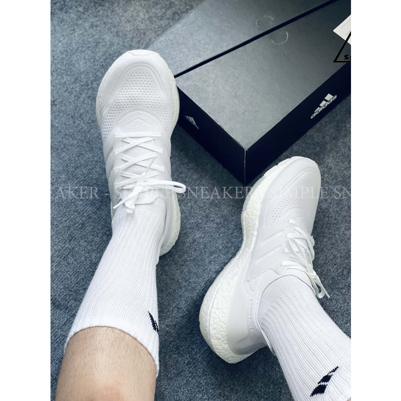 Giày Adidas Ultraboost 21 All White Chính Hãng💙SIMPLE SNEAKER💙 Giày Chạy Bộ Ultra Boost 21 Màu Trắng Thể Thao Nam Nữ