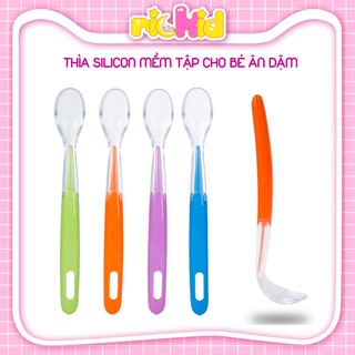 Thìa muỗng ăn dặm silicon mềm cho bé bắt đầu ăn dặm