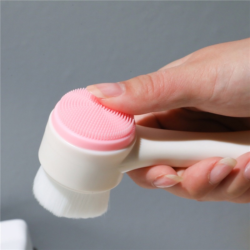Cọ Rửa Mặt 2 Đầu Silicon Massage Và Sạch Da Nhờn - Mụn Đầu Đen