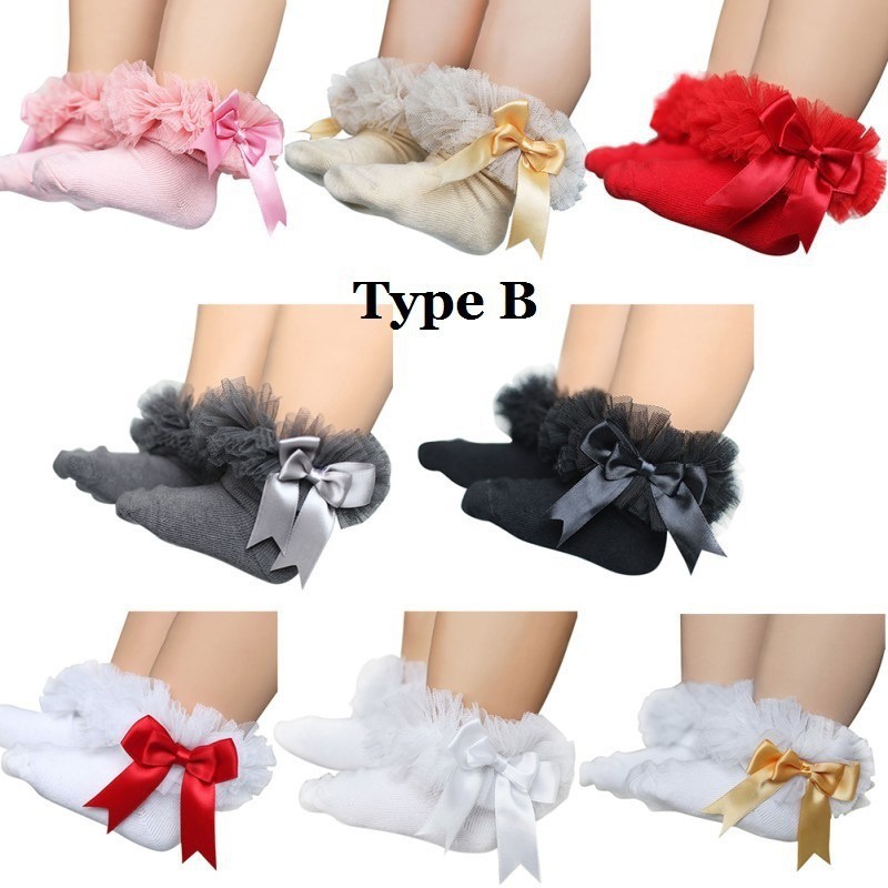 Vớ cổ thấp vải cotton phối ren hoa xinh xắn cho bé 0-5 tuổi
