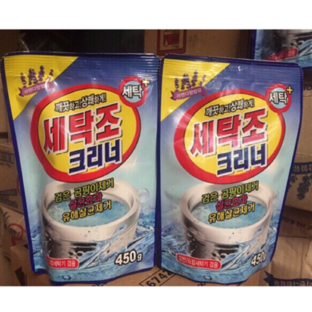 Bột Tẩy Lồng Máy Giặt, Chất Làm Sạch Vệ Sinh Hàn Quốc 450gr - Shop Mẹ Khoai