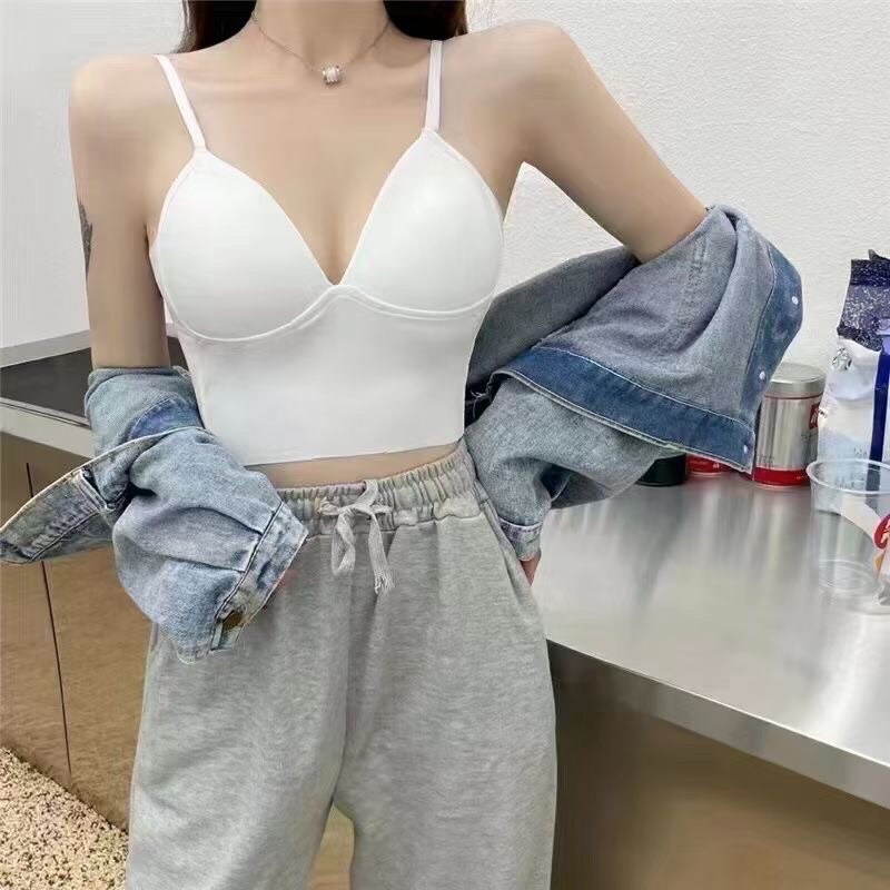 Mẫu mới - Áo su quây 2 dây dáng crotop chất đẹp kèm đệm ngực dày dặn E50