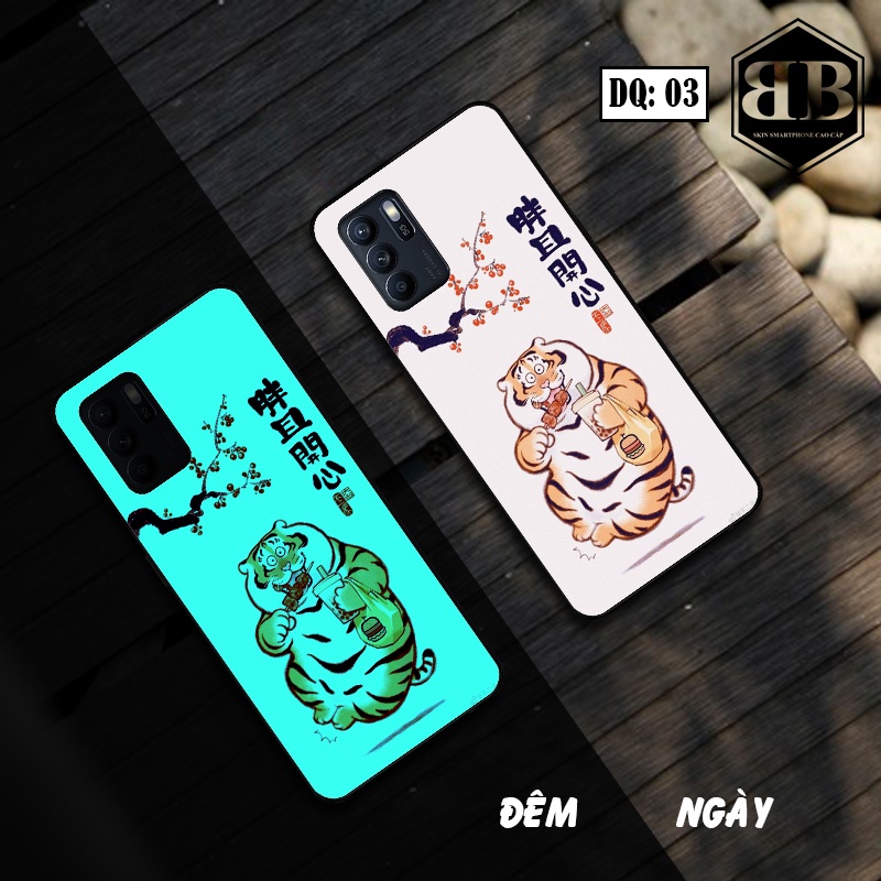Ốp lưng kính Dạ Quang OPPO RENO6 Z 5G  phát sáng trong đêm in hình theo yêu cầu