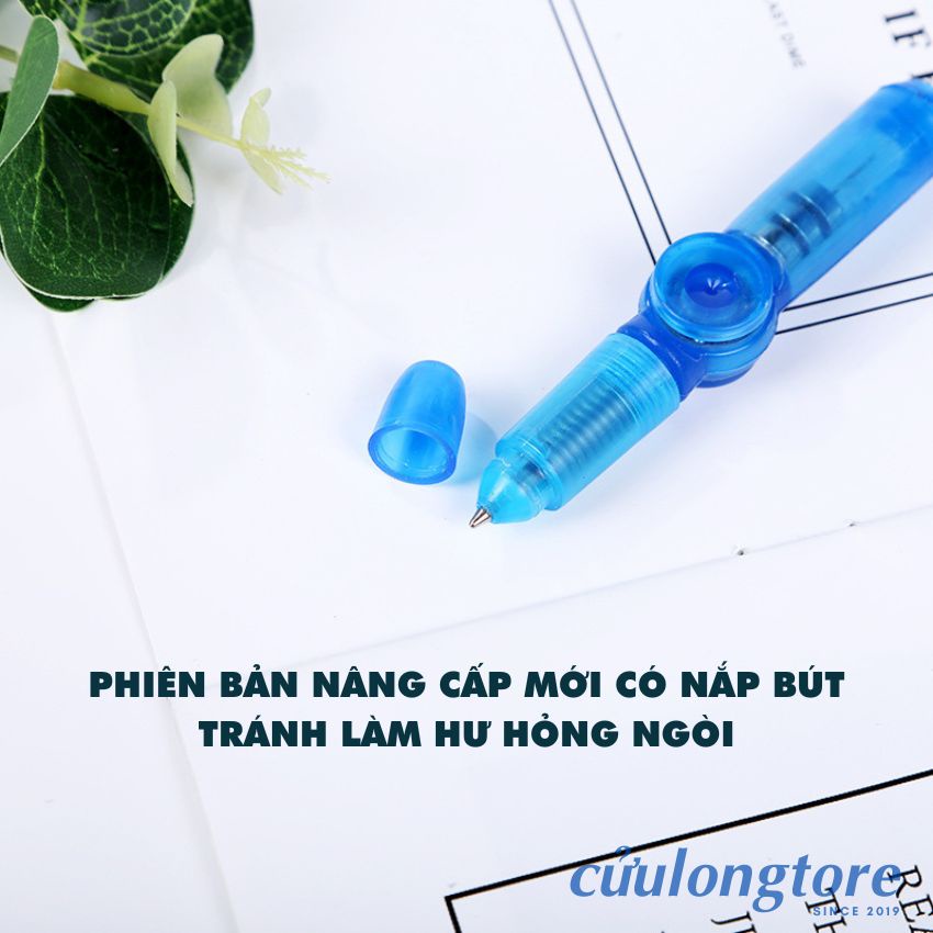Con Quay Vô Cực Bút Quay Nghệ Thuật Phát Sáng, Spiner bút bi viết mực bản nâng cấp quay thần tốc mới có nắp