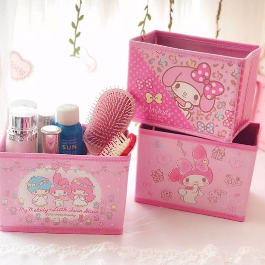 Hộp đựng mỹ phẩm XIAODUOJIAJU để bàn bằng da có thể gấp gọn tiện dụng